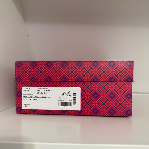 Tory Burch Metal Miller Double Strap Wedge Sandals. Brand New in Box with Bag - Picture 4 of 6